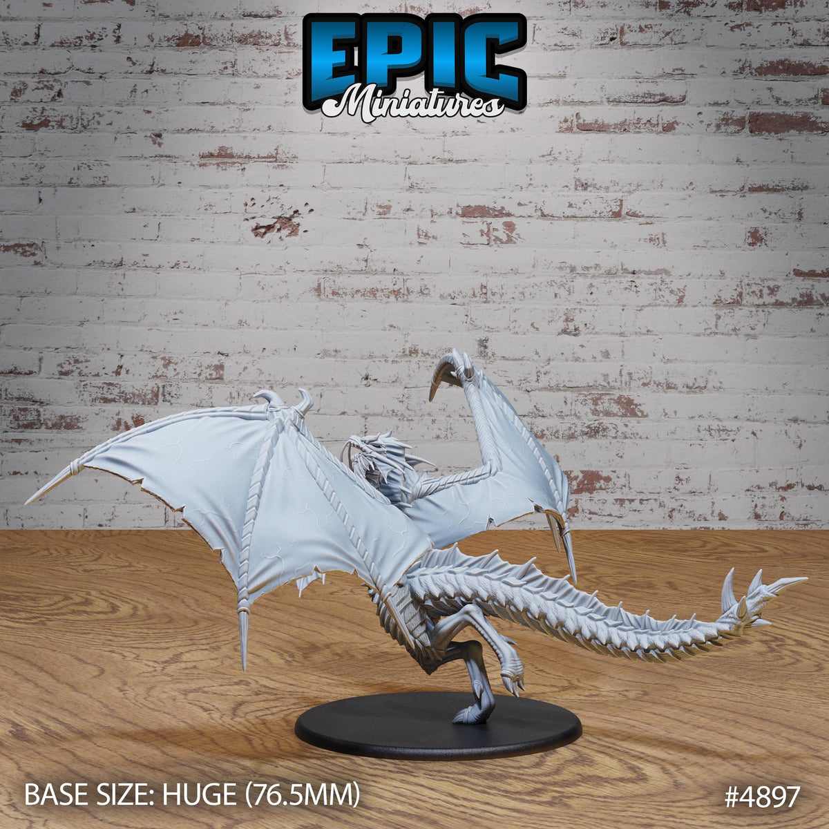 Huge Platinum Dragon Option #4897 back DND miniature Age of Dragons 16k resin