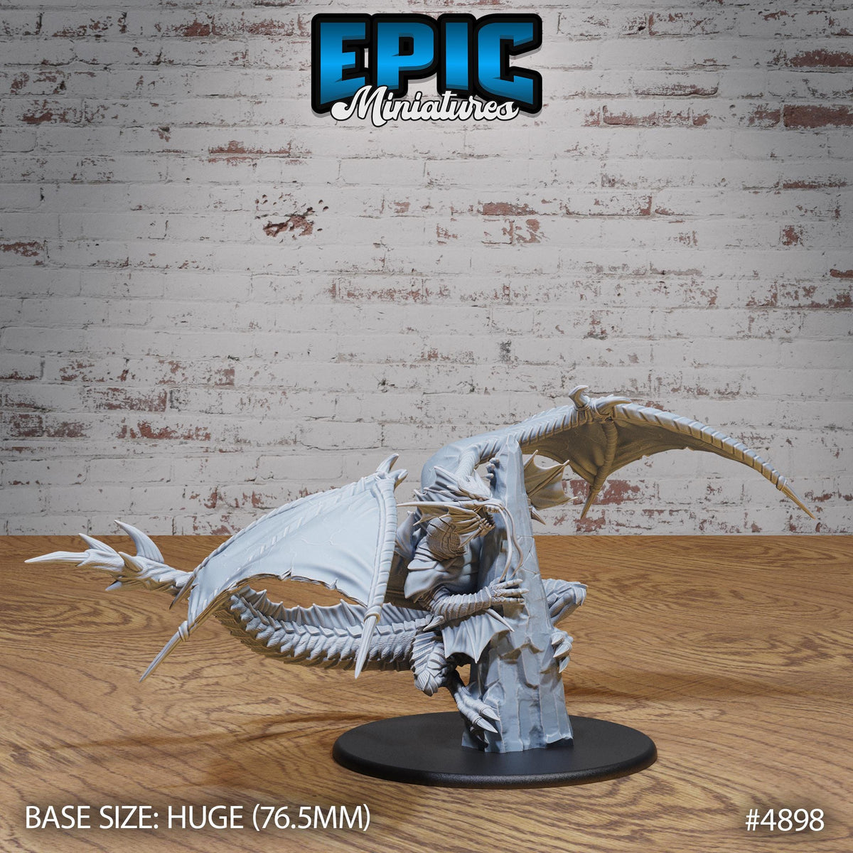 Huge Platinum Dragon Option #4898 front DND miniature Age of Dragons 16k resin