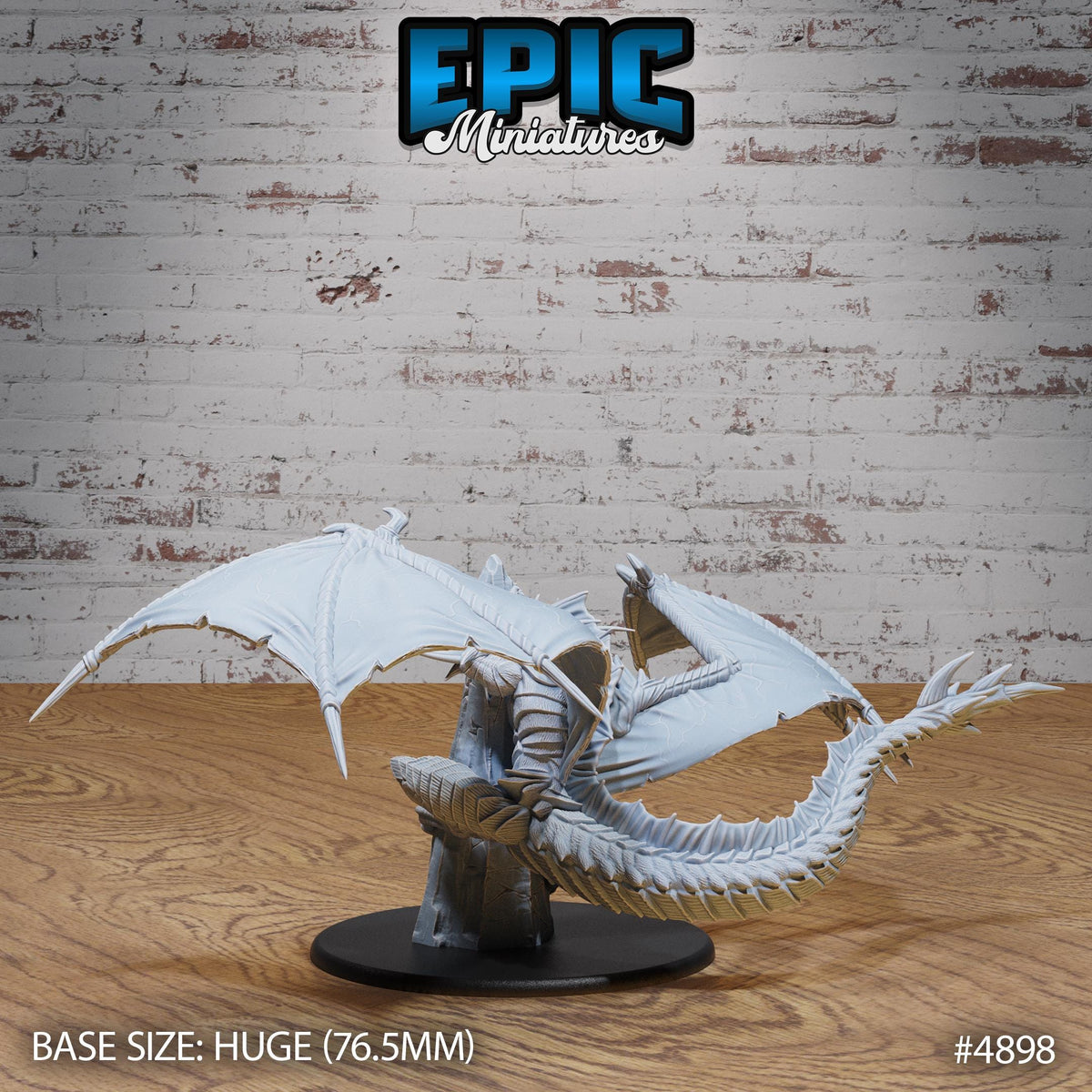 Huge Platinum Dragon Option #4898 back DND miniature Age of Dragons 16k resin