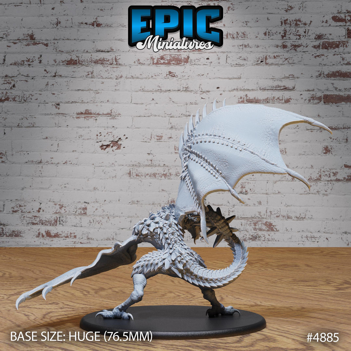 Huge Demise Wyvern Option #4885 back DND miniature Age of Dragons 16k resin
