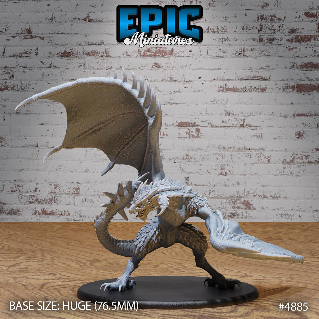 Huge Demise Wyvern Option #4885 front DND miniature Age of Dragons 16k resin