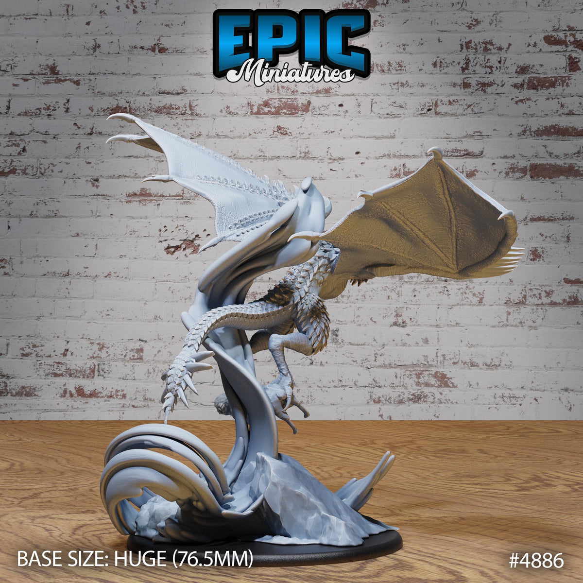 Huge Demise Wyvern Option #4886 back DND miniature Age of Dragons 16k resin