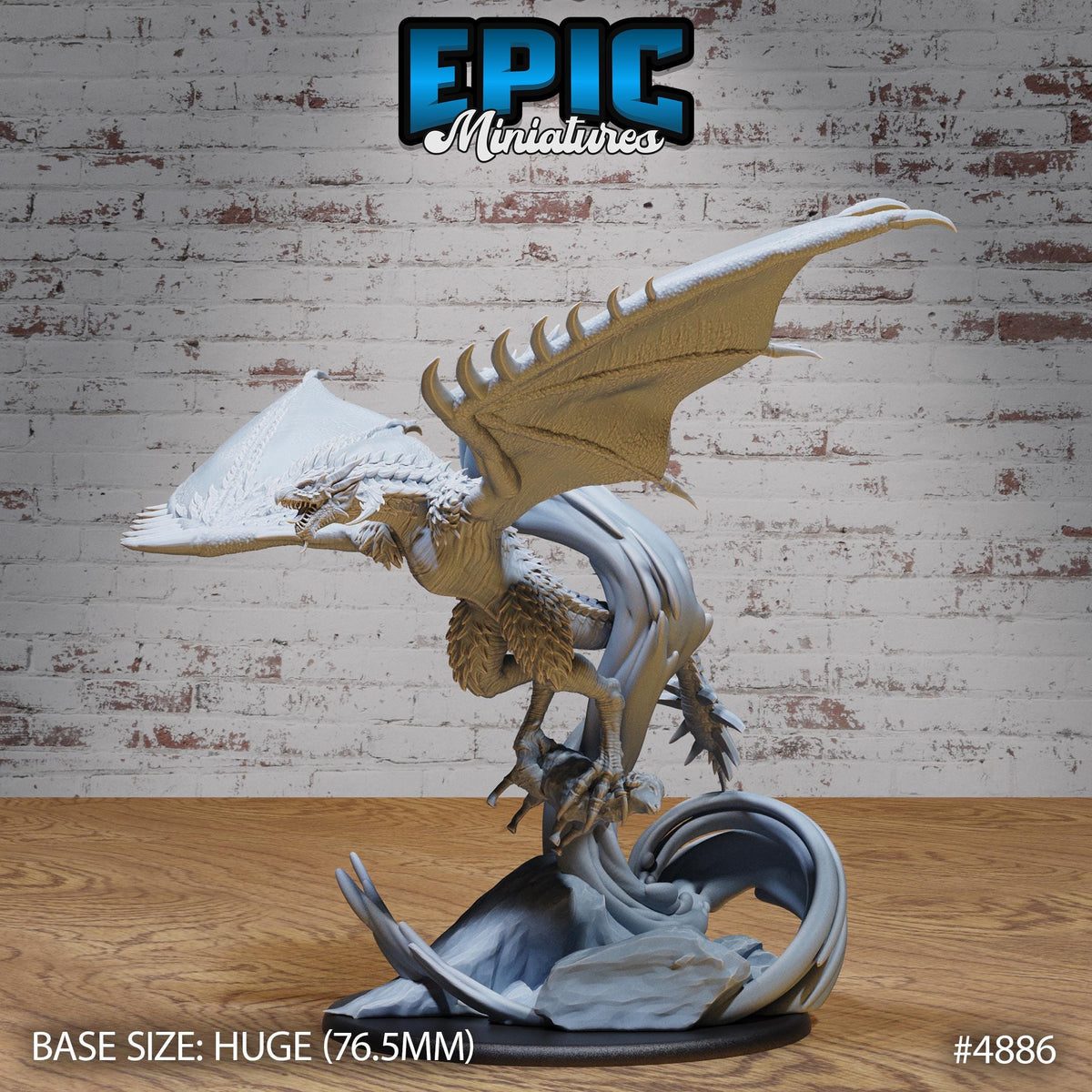 Huge Demise Wyvern Option #4886 front DND miniature Age of Dragons 16k resin