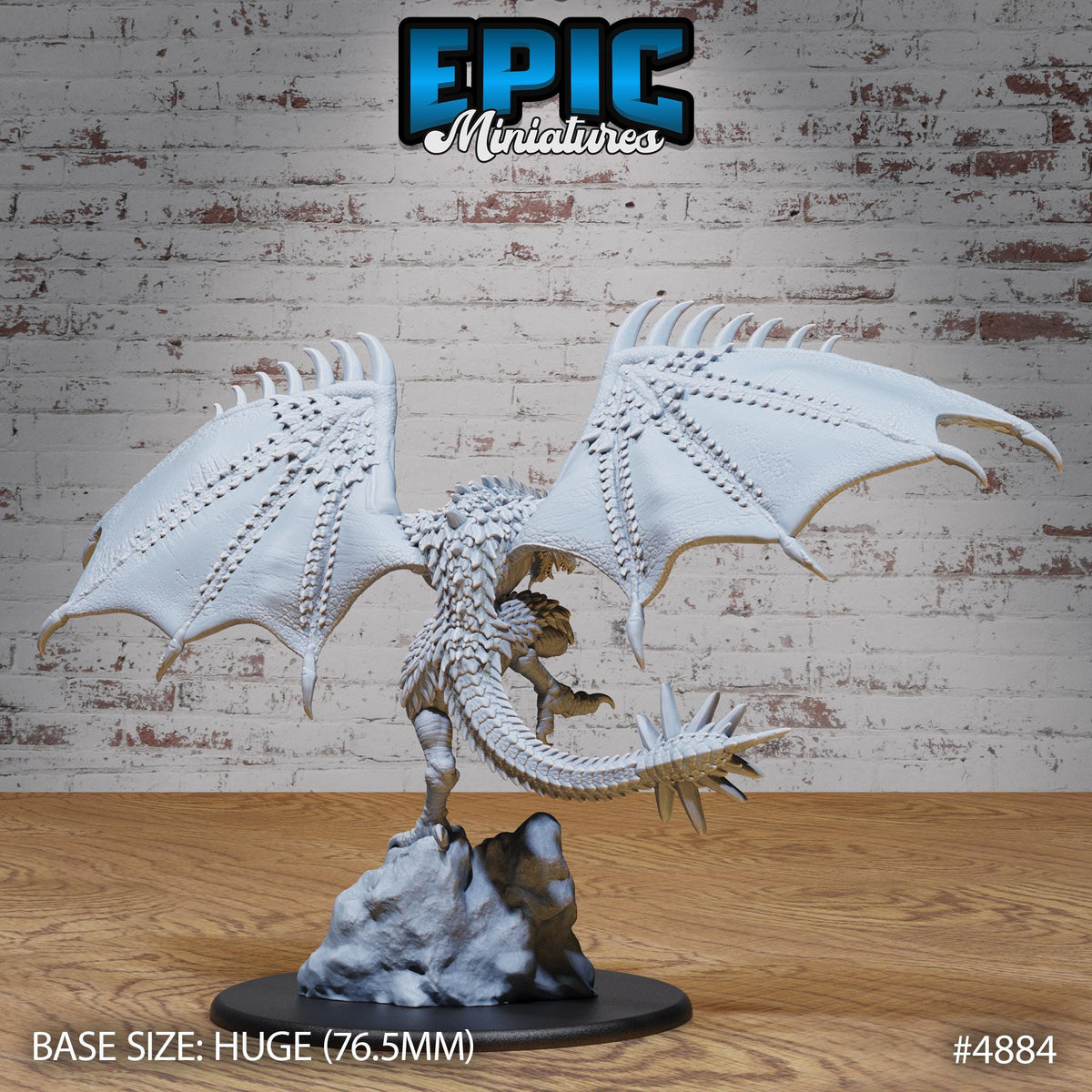Huge Demise Wyvern Option #4884 back DND miniature Age of Dragons 16k resin
