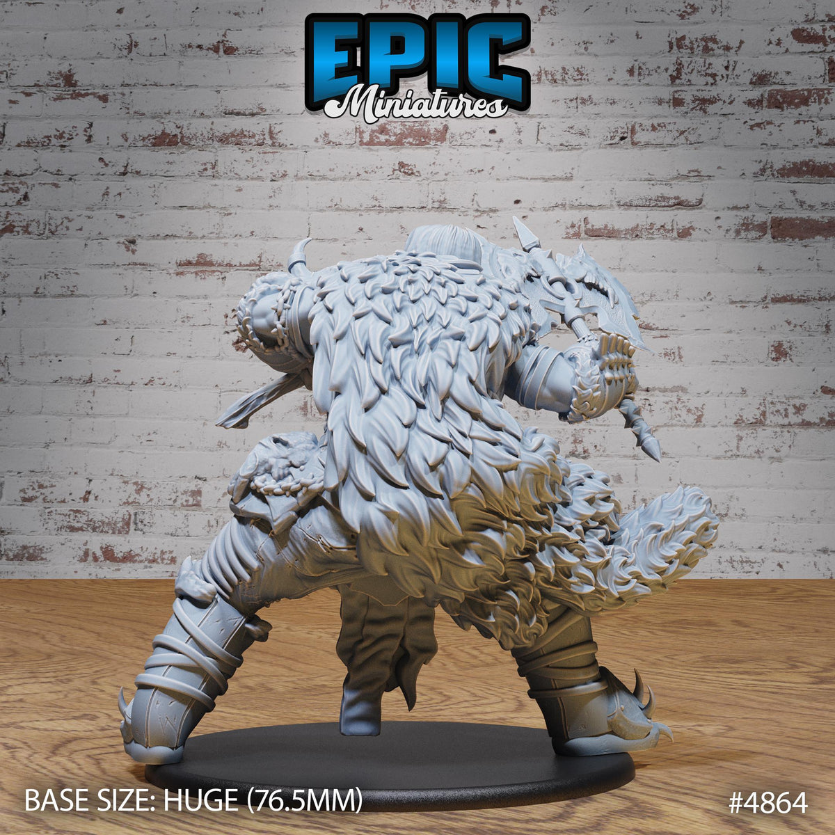 Huge Giant Dragon Hunter Option #4864 back DND miniature Age of Dragons 16k resin