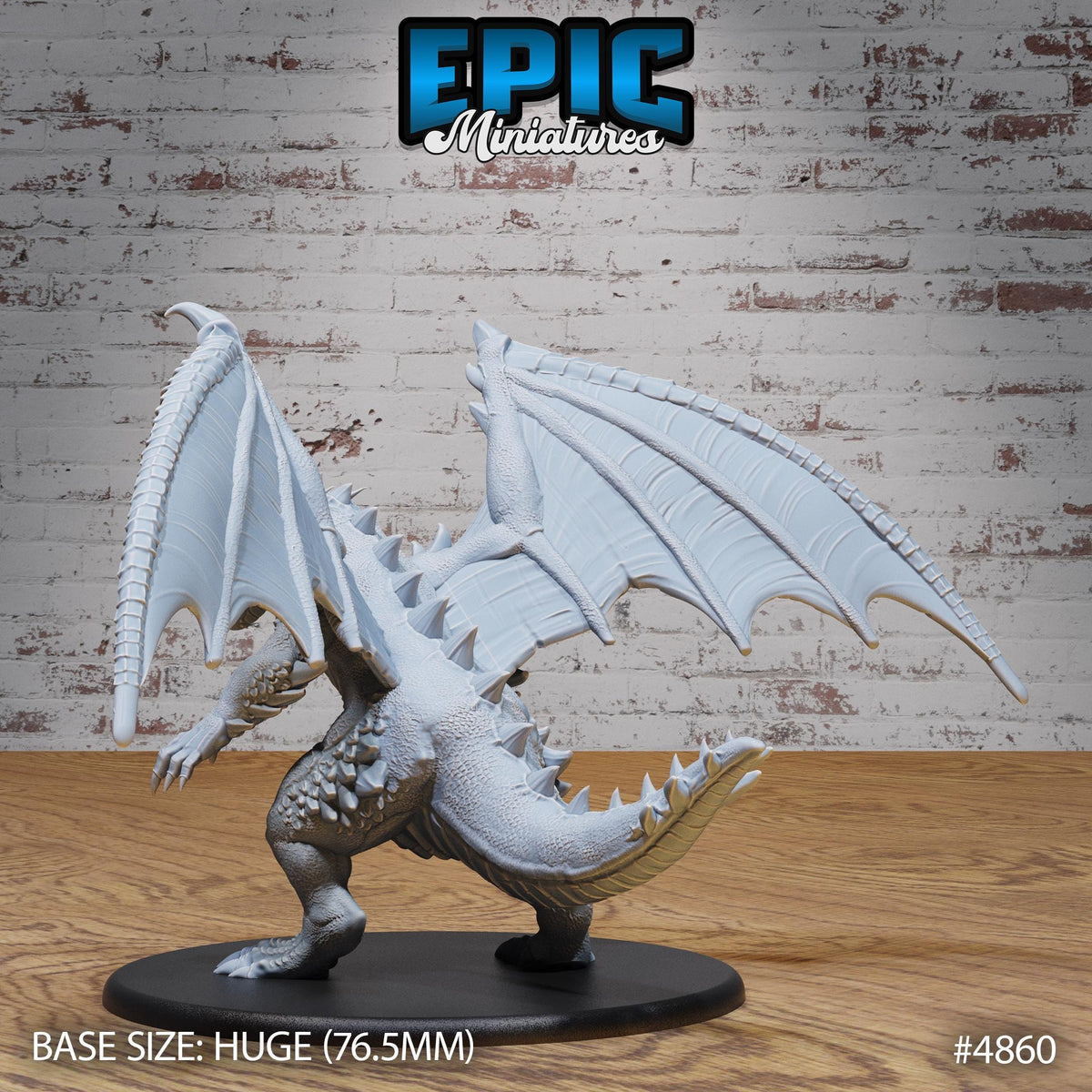 Huge Bipedal Dragon Option #4860 back DND miniature Age of Dragons 16k resin
