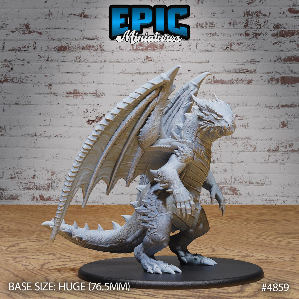 Huge Bipedal Dragon Option #4859 front DND miniature Age of Dragons 16k resin