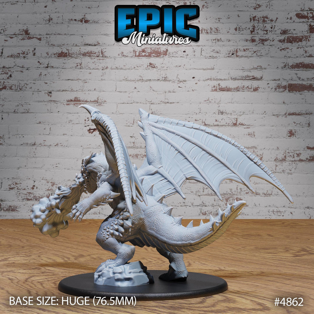 Huge Bipedal Dragon Option #4862 back DND miniature Age of Dragons 16k resin