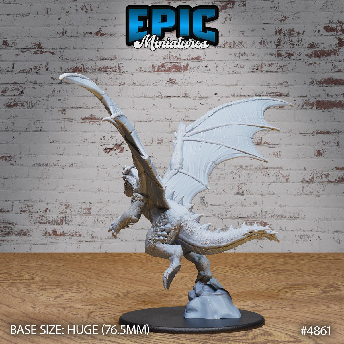 Huge Bipedal Dragon Option #4861 back DND miniature Age of Dragons 16k resin