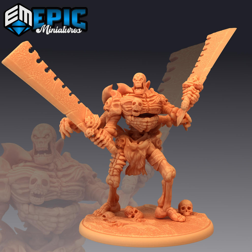 Human Bone Golem Golem Attacking 1 front DND miniature Restless Bones 16k resin
