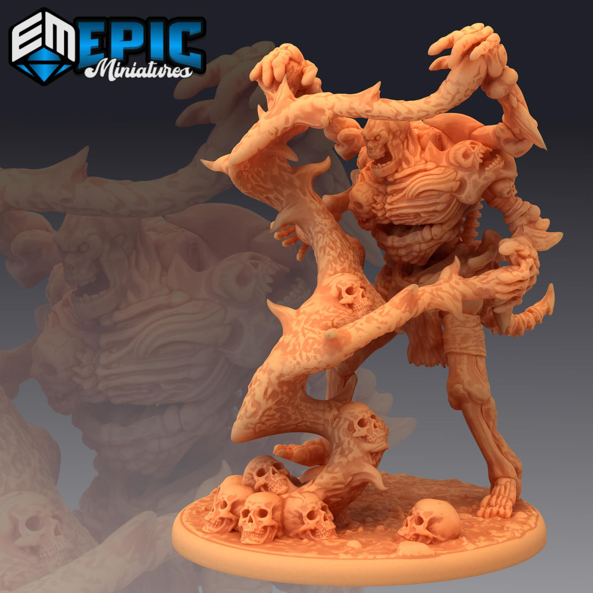 Human Bone Golem Golem 1 front DND miniature Restless Bones 16k resin