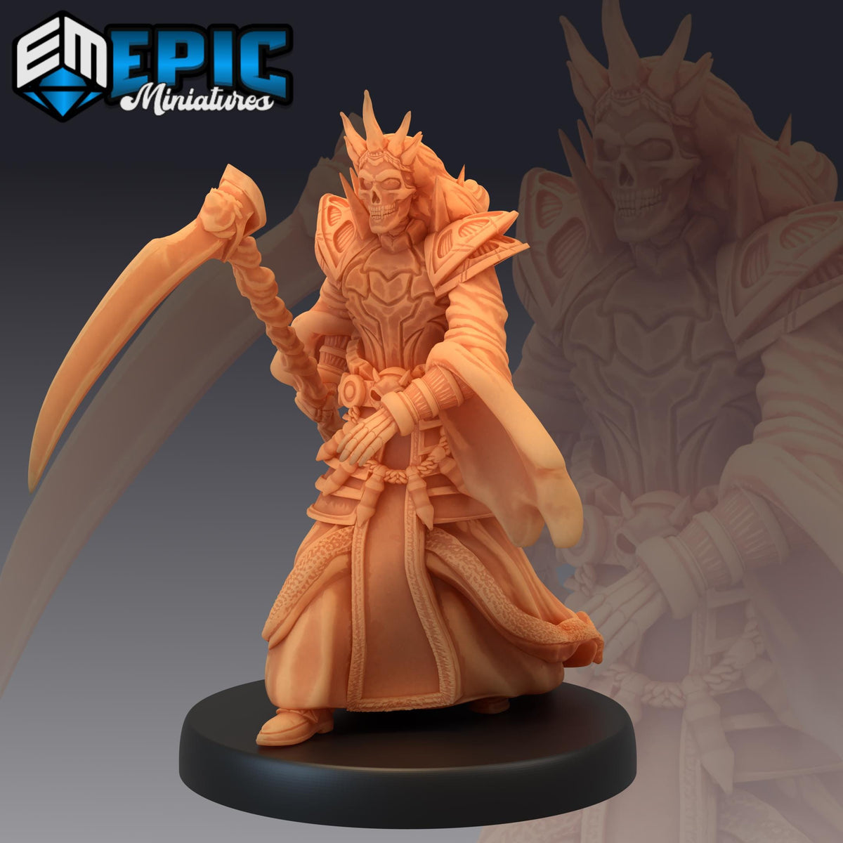 Ancient Lich Lich Sword back DND miniature Restless Bones 16k resin