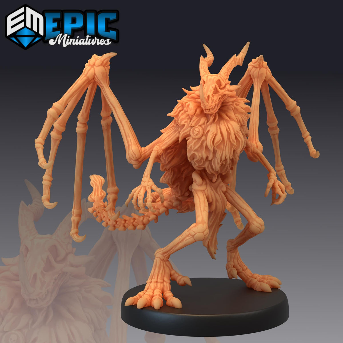 Dragonborn Skeleton Breath Attack back DND miniature Restless Bones 16k resin