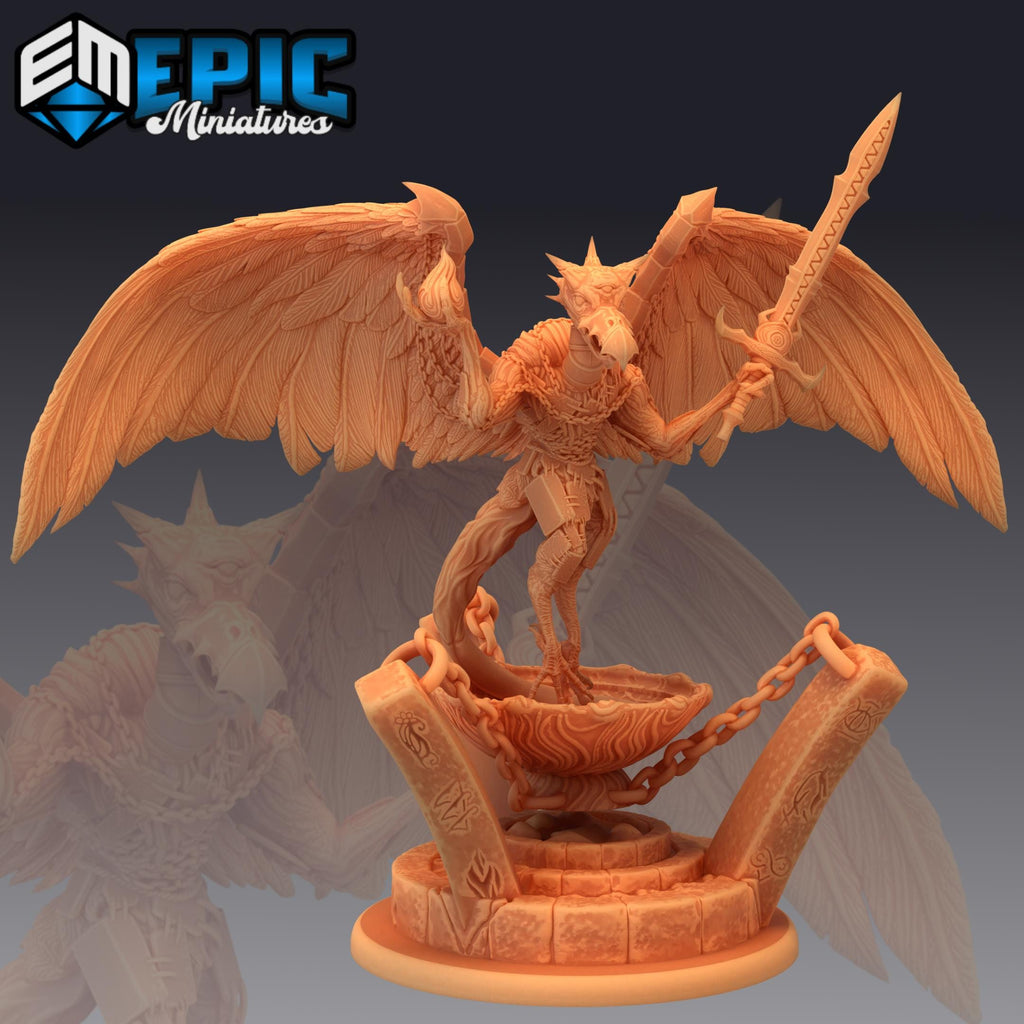Vulture Demon 3 Vulture Demons front DND miniature Restless Bones 16k resin