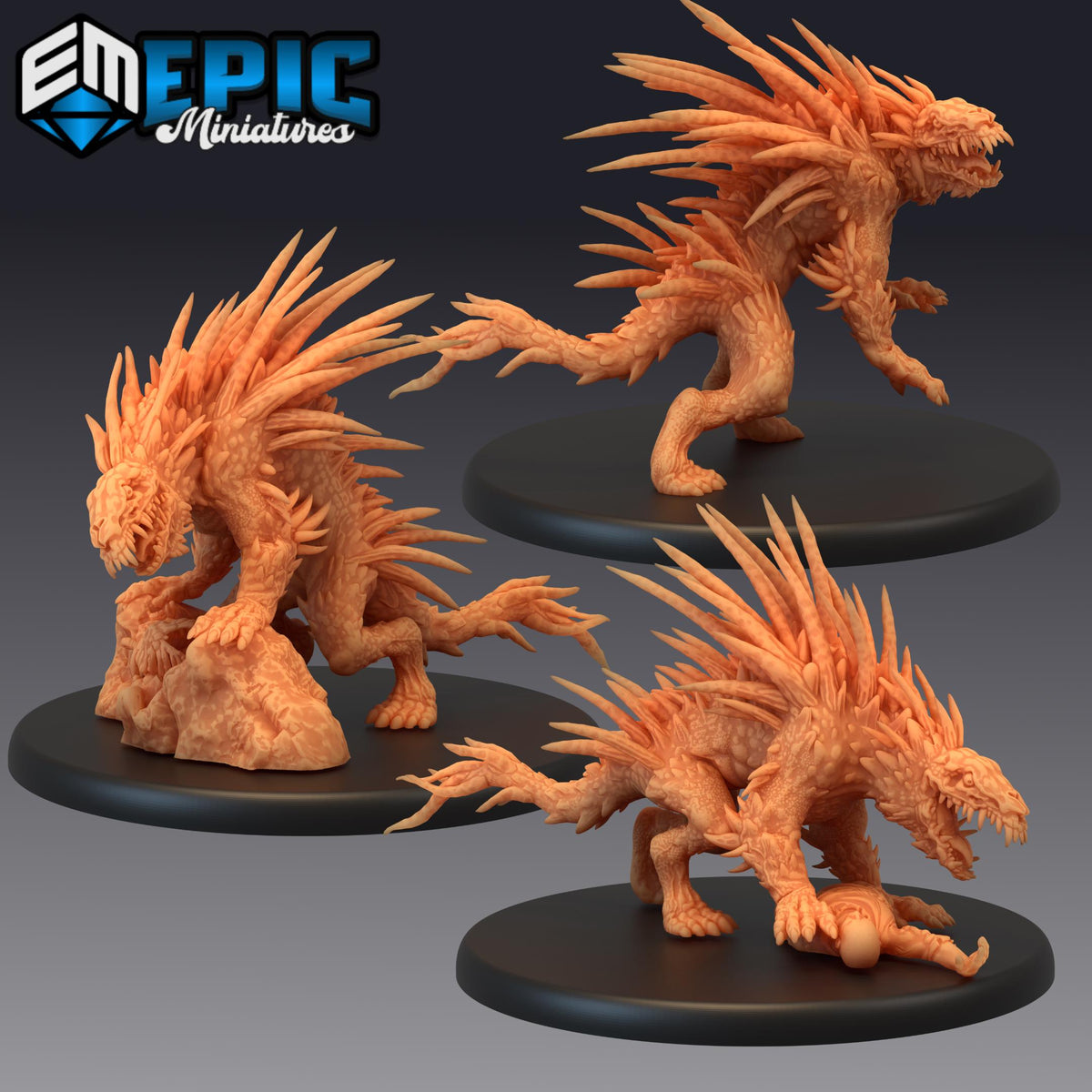 Barghest Set of 3 DND miniatures group photo Restless Bones