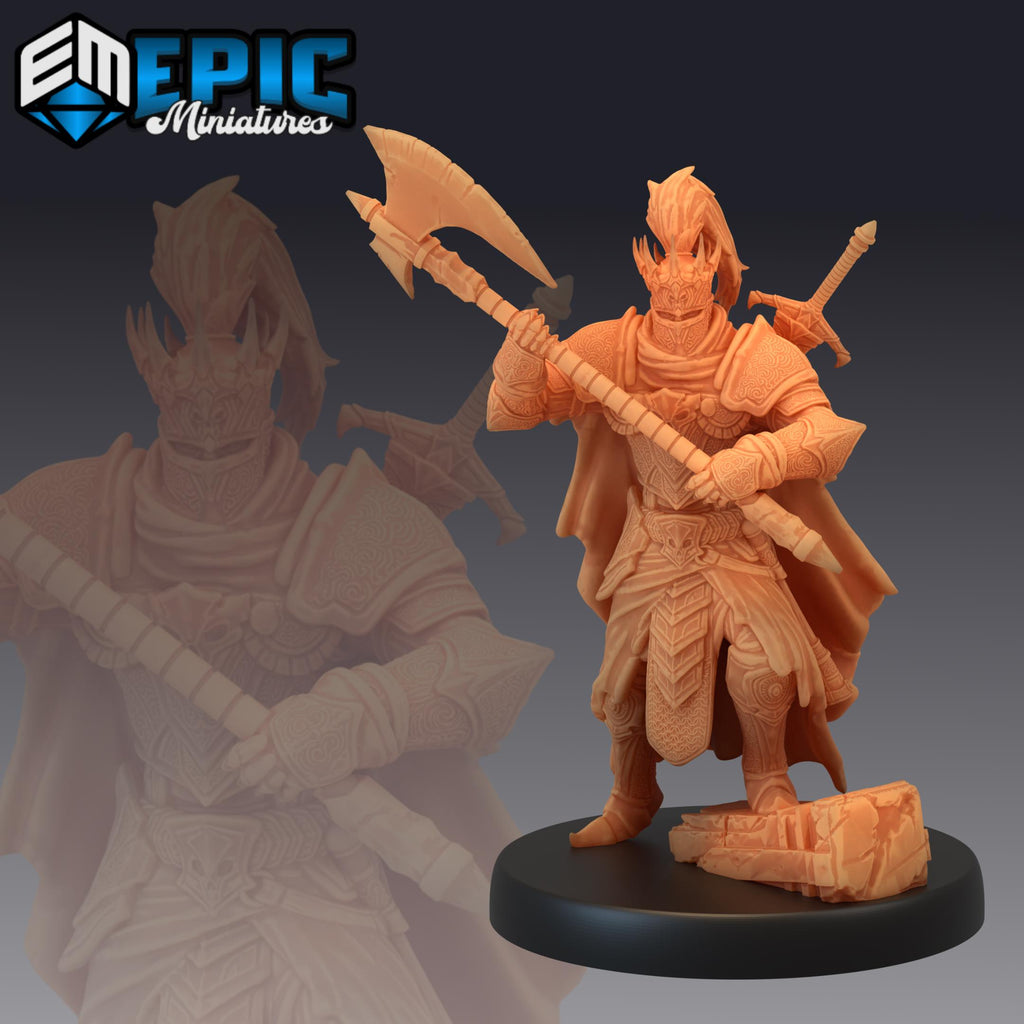 Death Knight DK Sword & Shield front DND miniature Restless Bones 16k resin