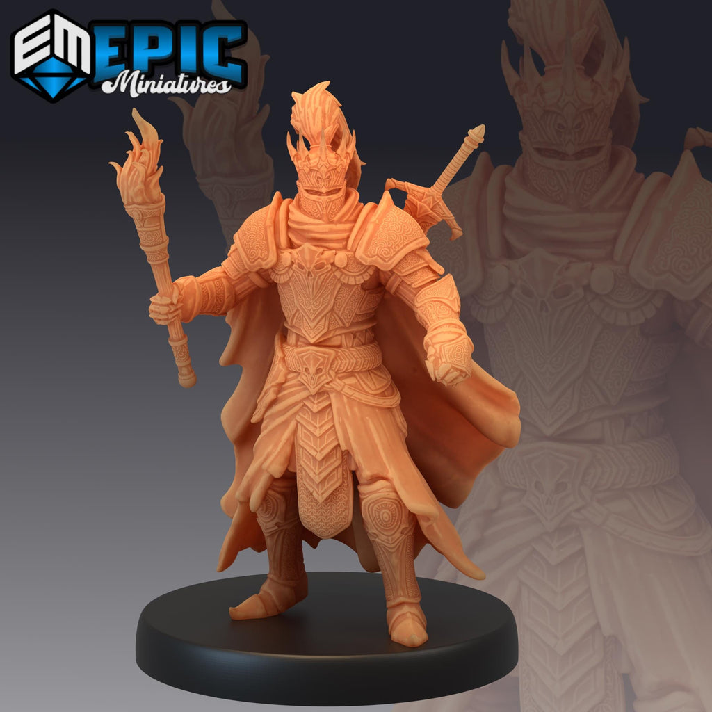 Death Knight DK Sword & Shield back DND miniature Restless Bones 16k resin