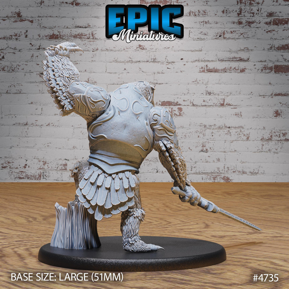 Fabled Owl Bear Option #4735 back DND miniature Old Fables 16k resin