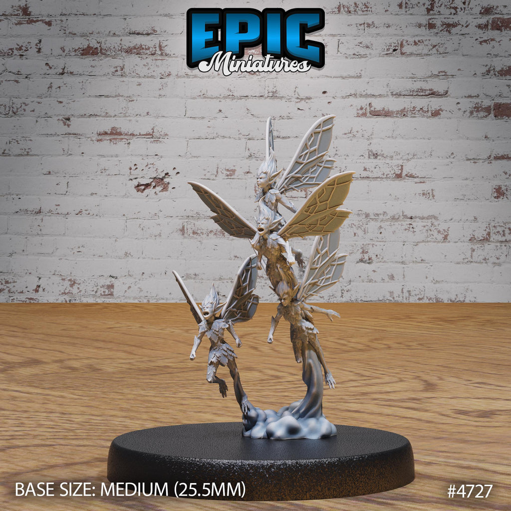 Pixie Swarm Option #4727 (2) front DND miniature Old Fables 16k resin