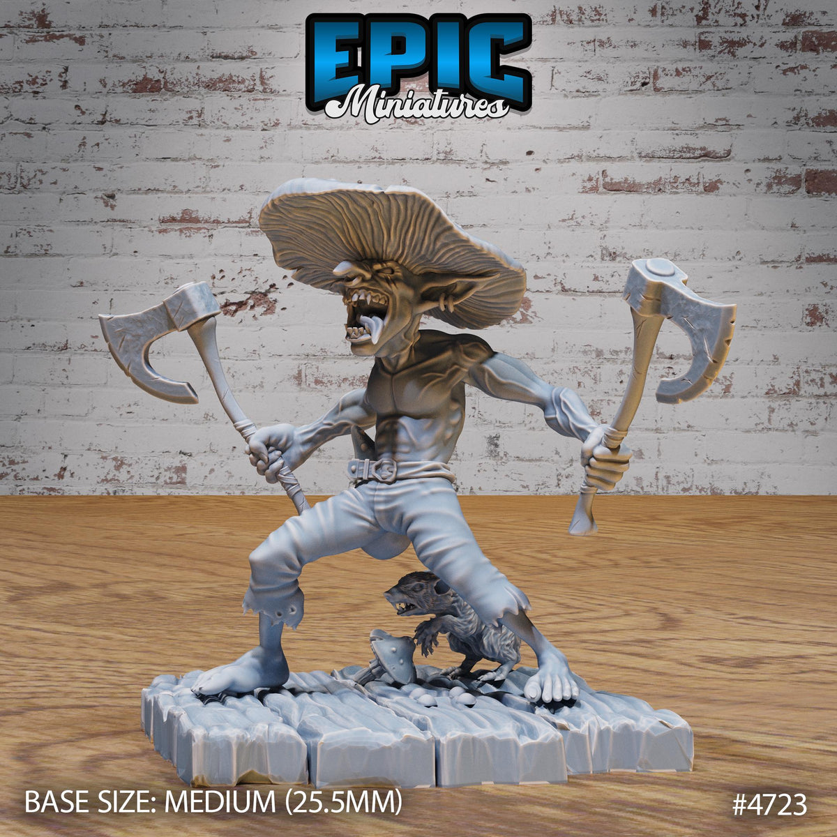 Mushroom Goblin x1 front DND miniature Old Fables 16k resin