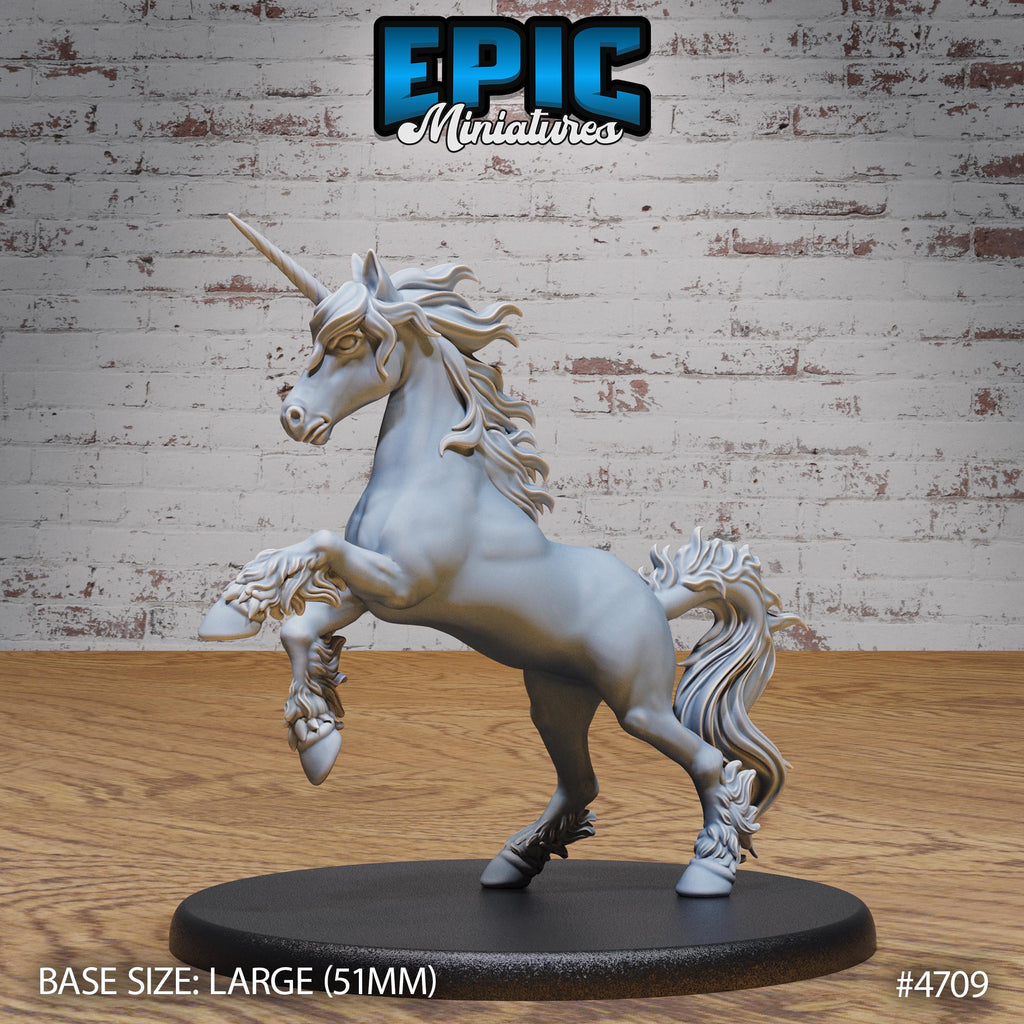 Unicorn Classic Option #4709 (2) front DND miniature Old Fables 16k resin