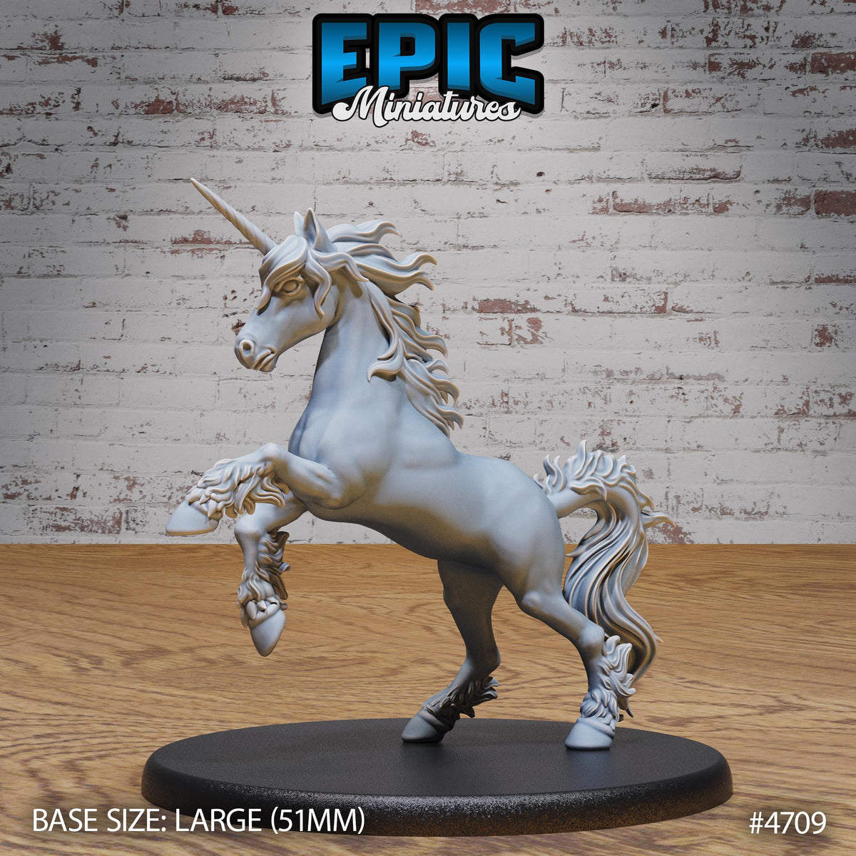 Unicorn Classic Option #4709 (2) front DND miniature Old Fables 16k resin