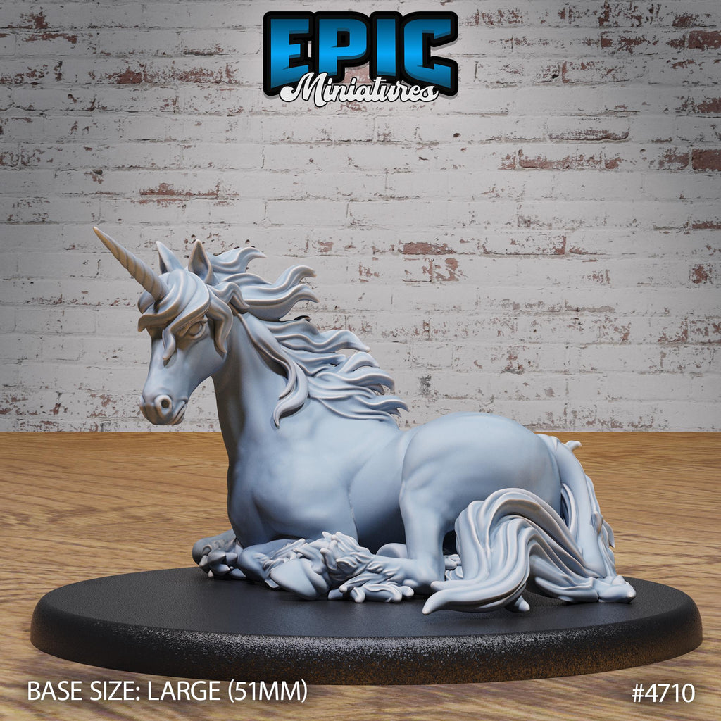 Unicorn Classic Option #4710 (2) front DND miniature Old Fables 16k resin