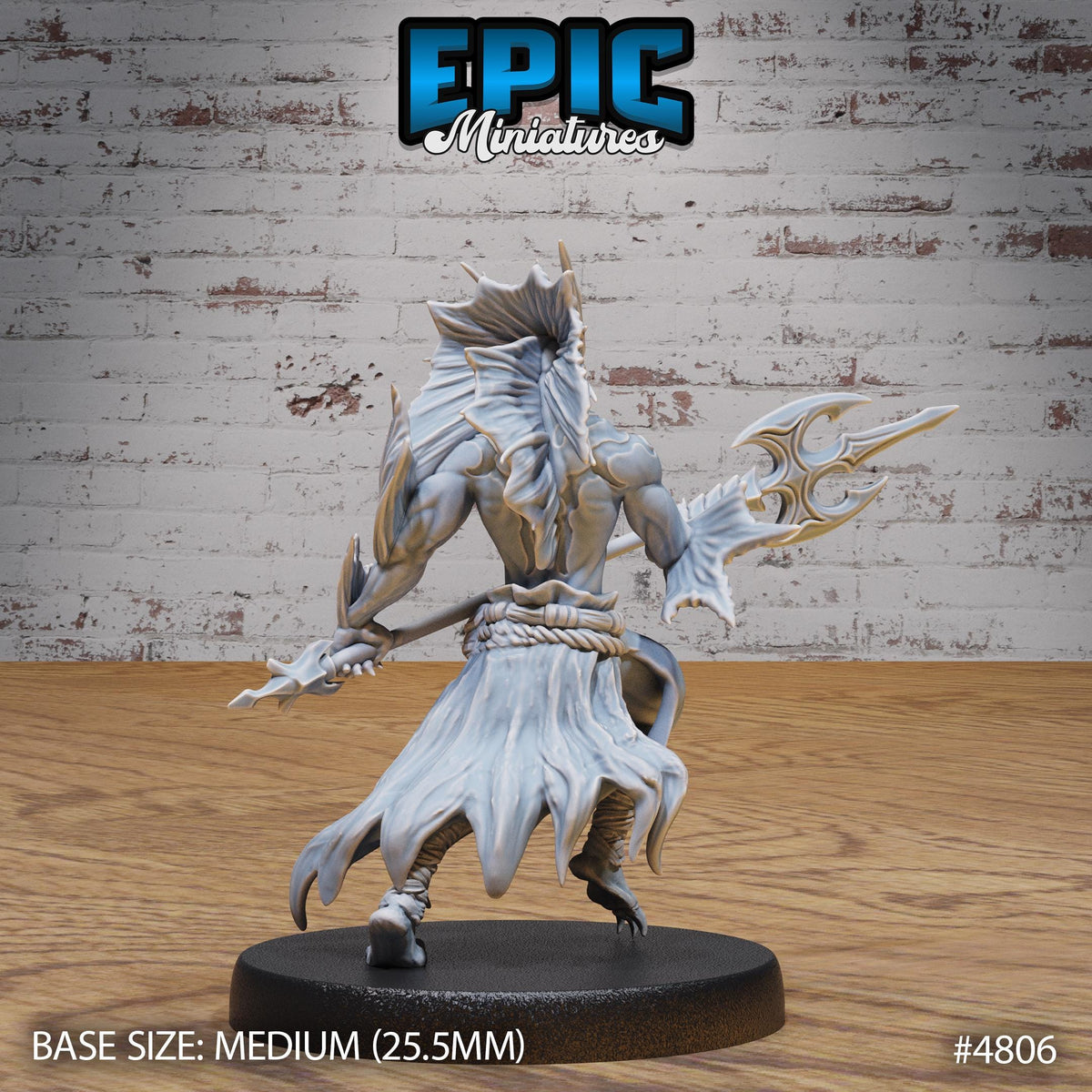 Atlantean Merfolk Option #4806 back DND miniature Mysterious Ocean 16k resin