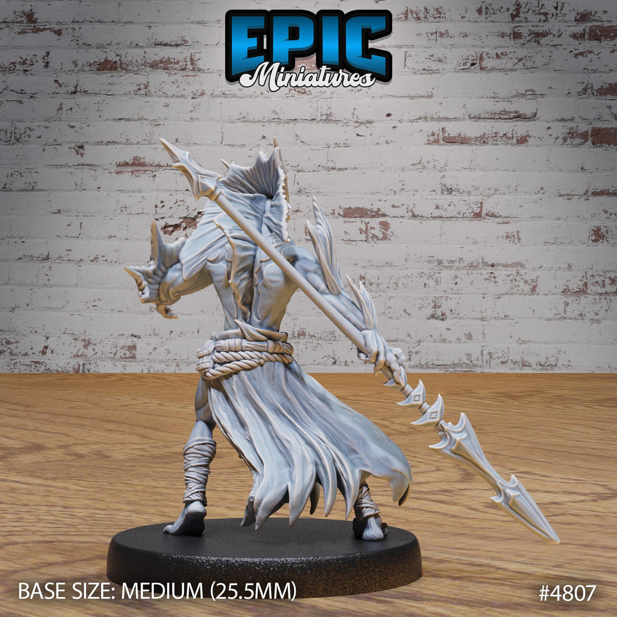 Atlantean Merfolk Option #4807 back DND miniature Mysterious Ocean 16k resin