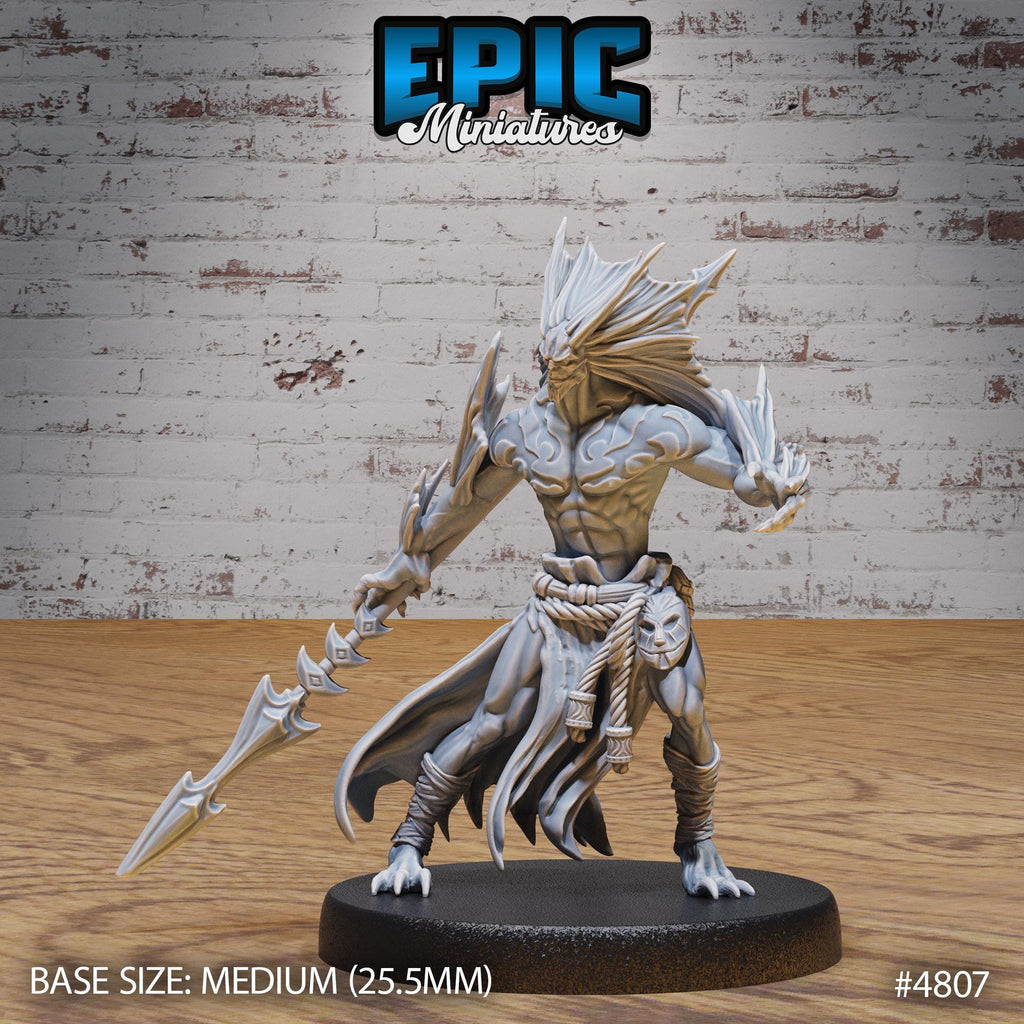 Atlantean Merfolk Option #4807 front DND miniature Mysterious Ocean 16k resin