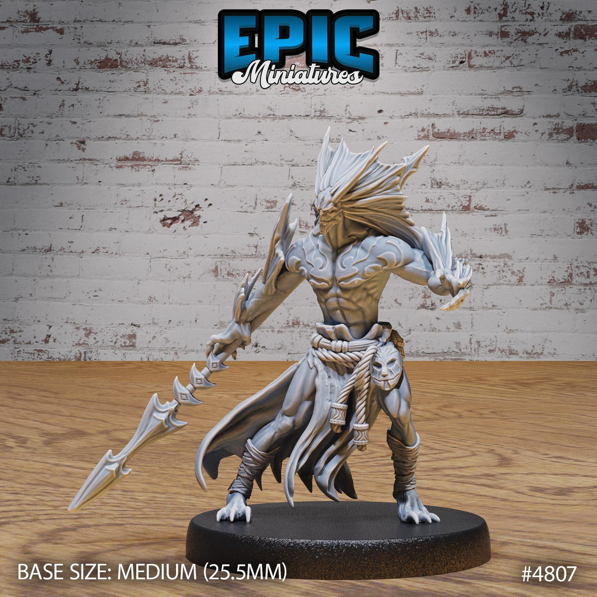 Atlantean Merfolk Option #4807 front DND miniature Mysterious Ocean 16k resin