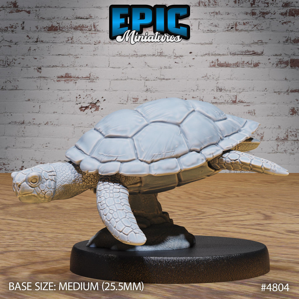 Sea Turtle Option #4804 (2) front DND miniature Mysterious Ocean 16k resin