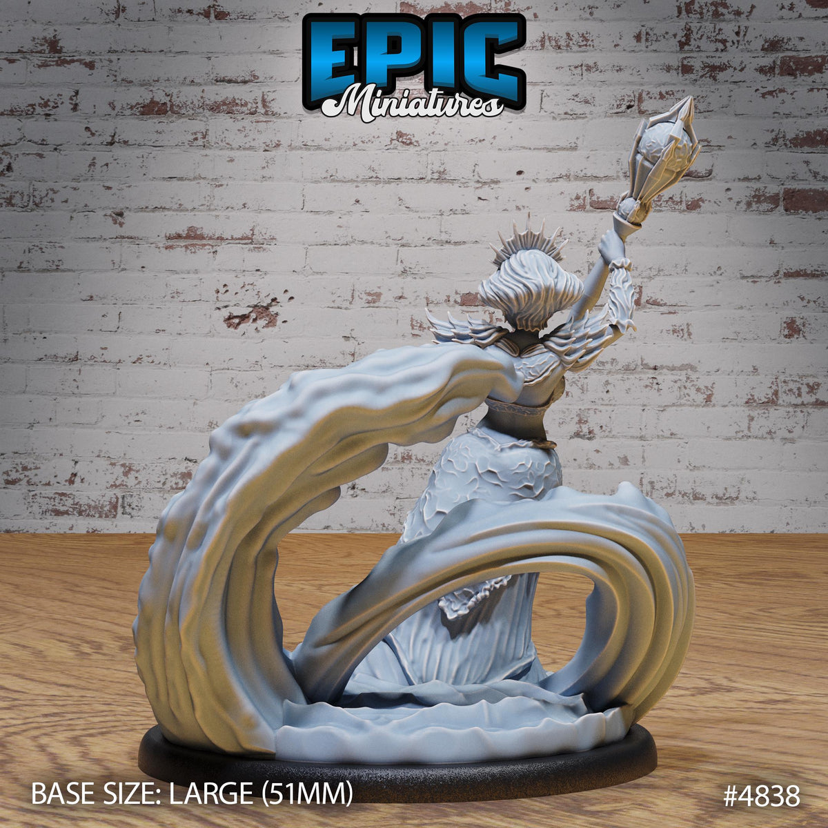 Undine Princess Option #4838 back DND miniature Mysterious Ocean 16k resin