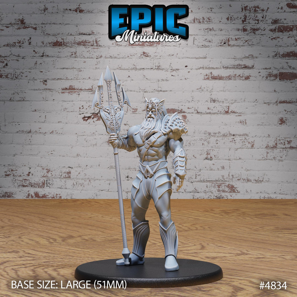 God Triton Avatar Option #4834 front DND miniature Mysterious Ocean 16k resin