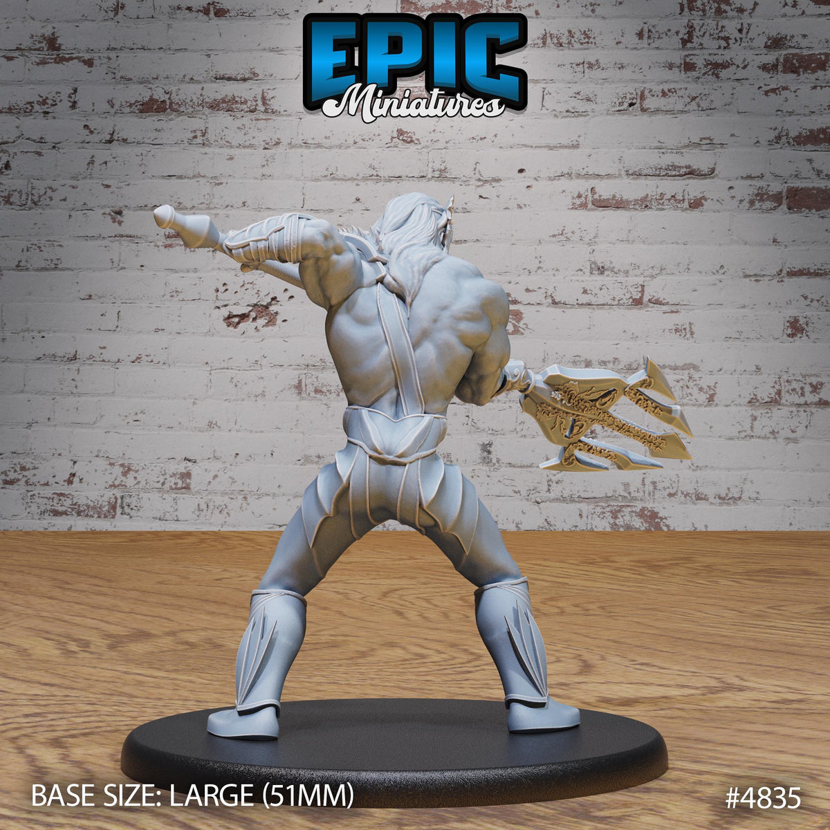God Triton Avatar Option #4835 back DND miniature Mysterious Ocean 16k resin