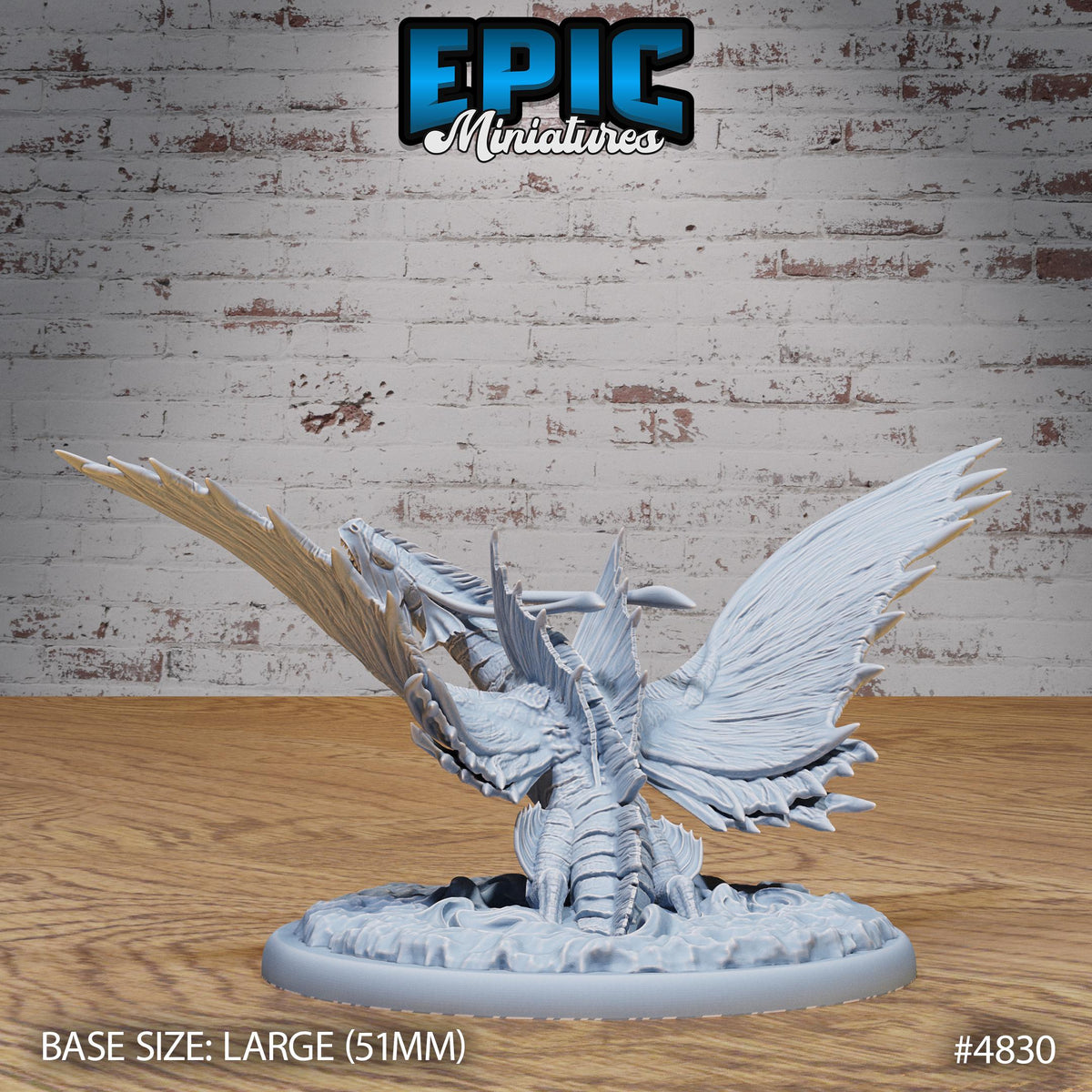 Ocean Wyvern Option #4830 front DND miniature Mysterious Ocean 16k resin