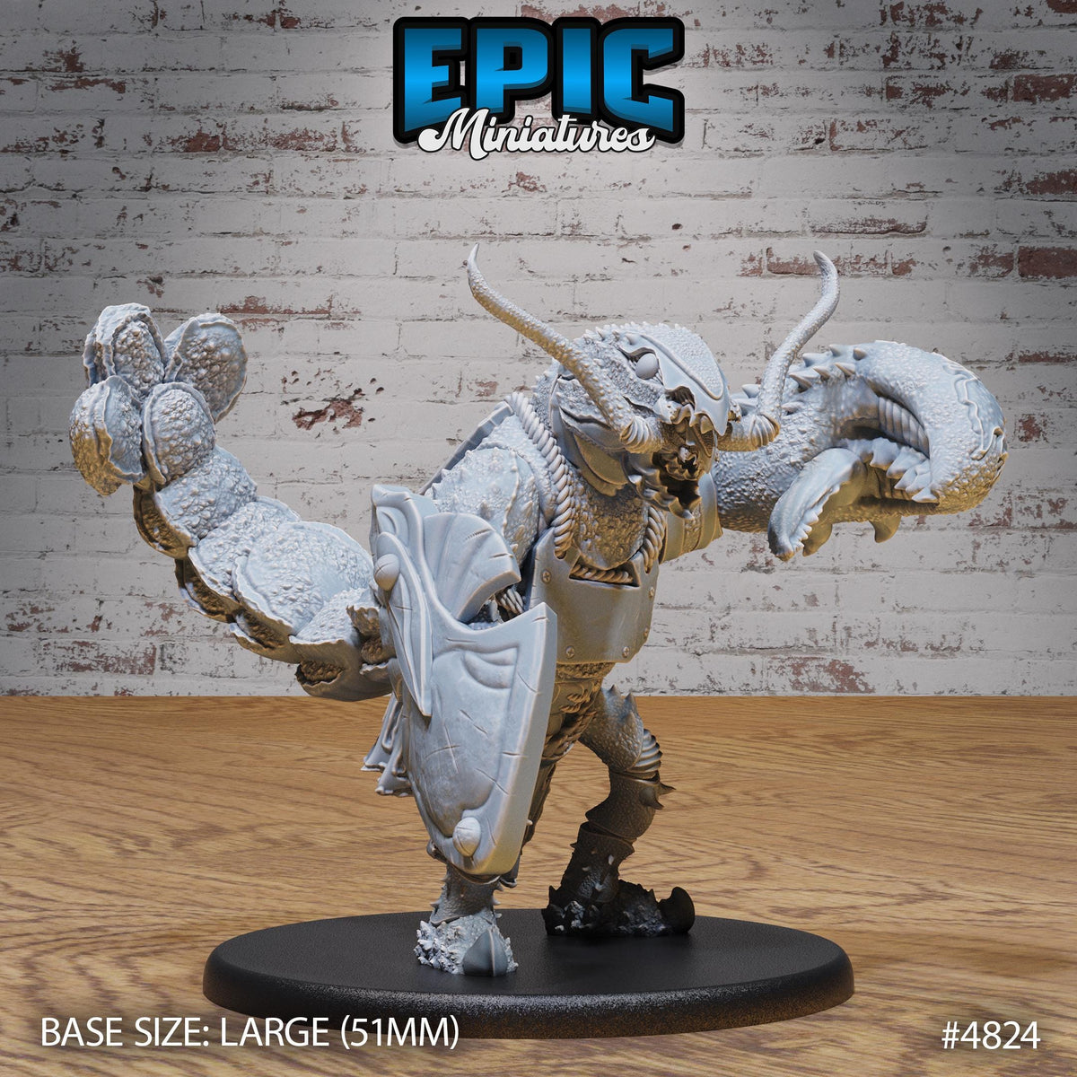 Lobster Folk Option #4824 front DND miniature Mysterious Ocean 16k resin