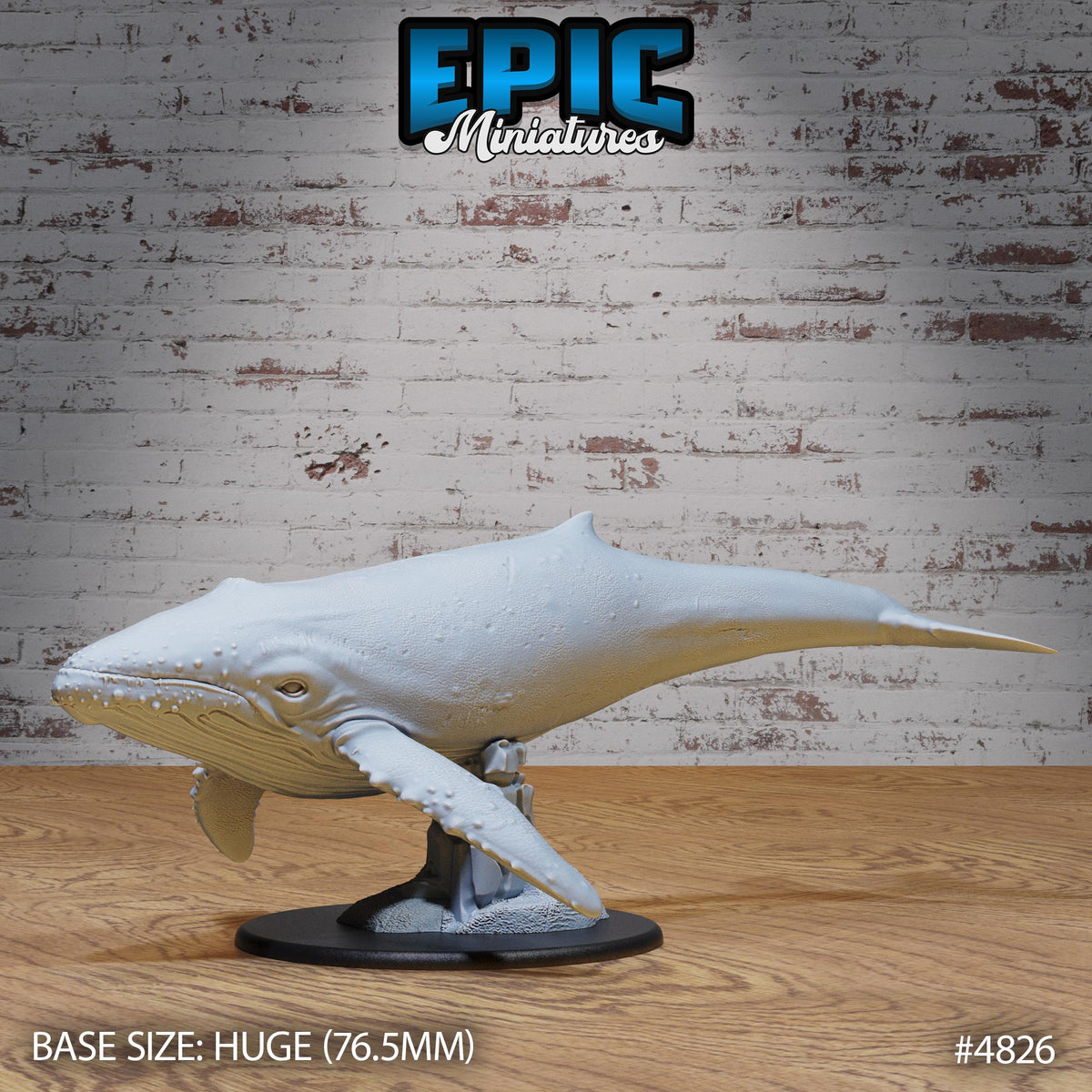 Humpback Whale Option #4826 front DND miniature Mysterious Ocean 16k resin