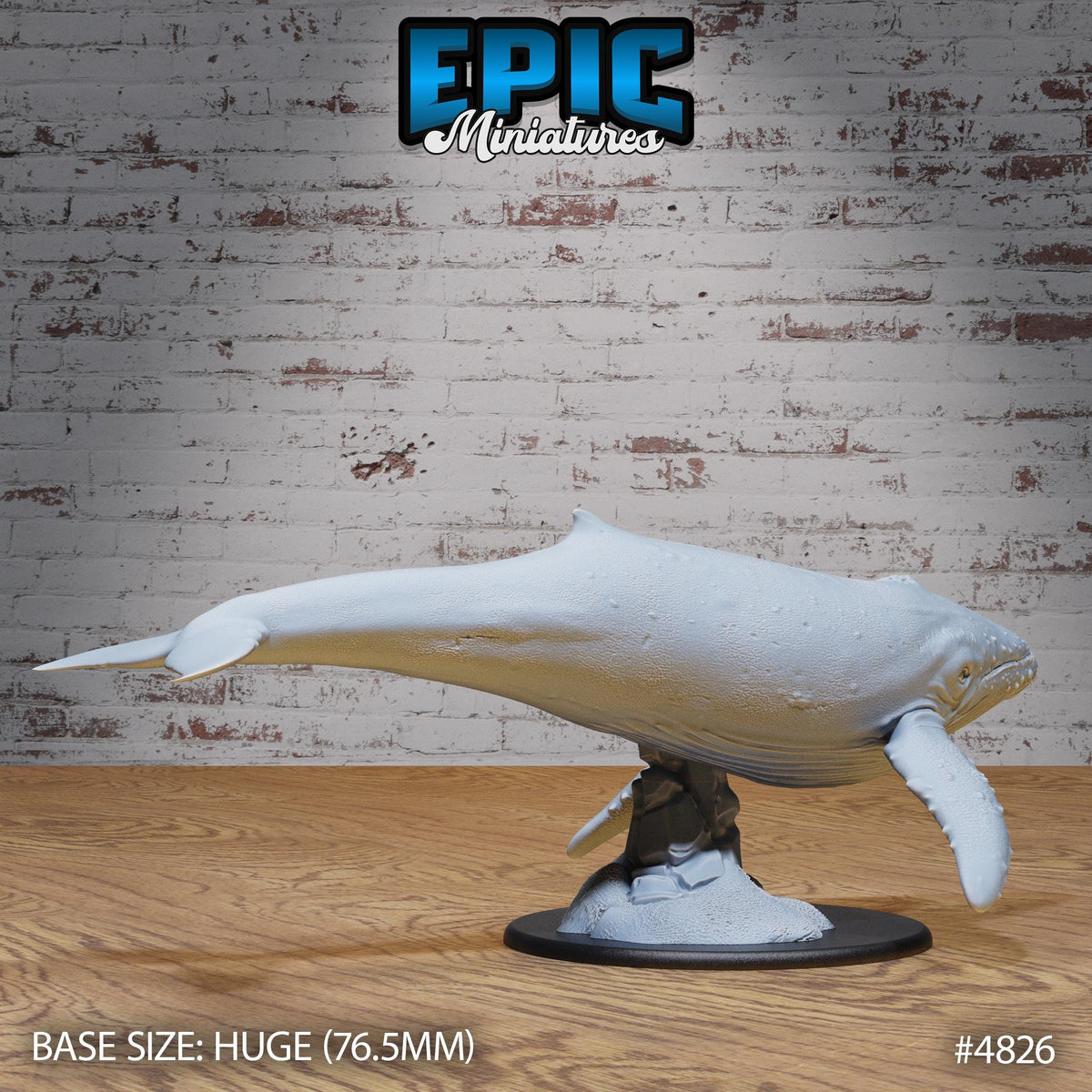 Humpback Whale Option #4826 back DND miniature Mysterious Ocean 16k resin
