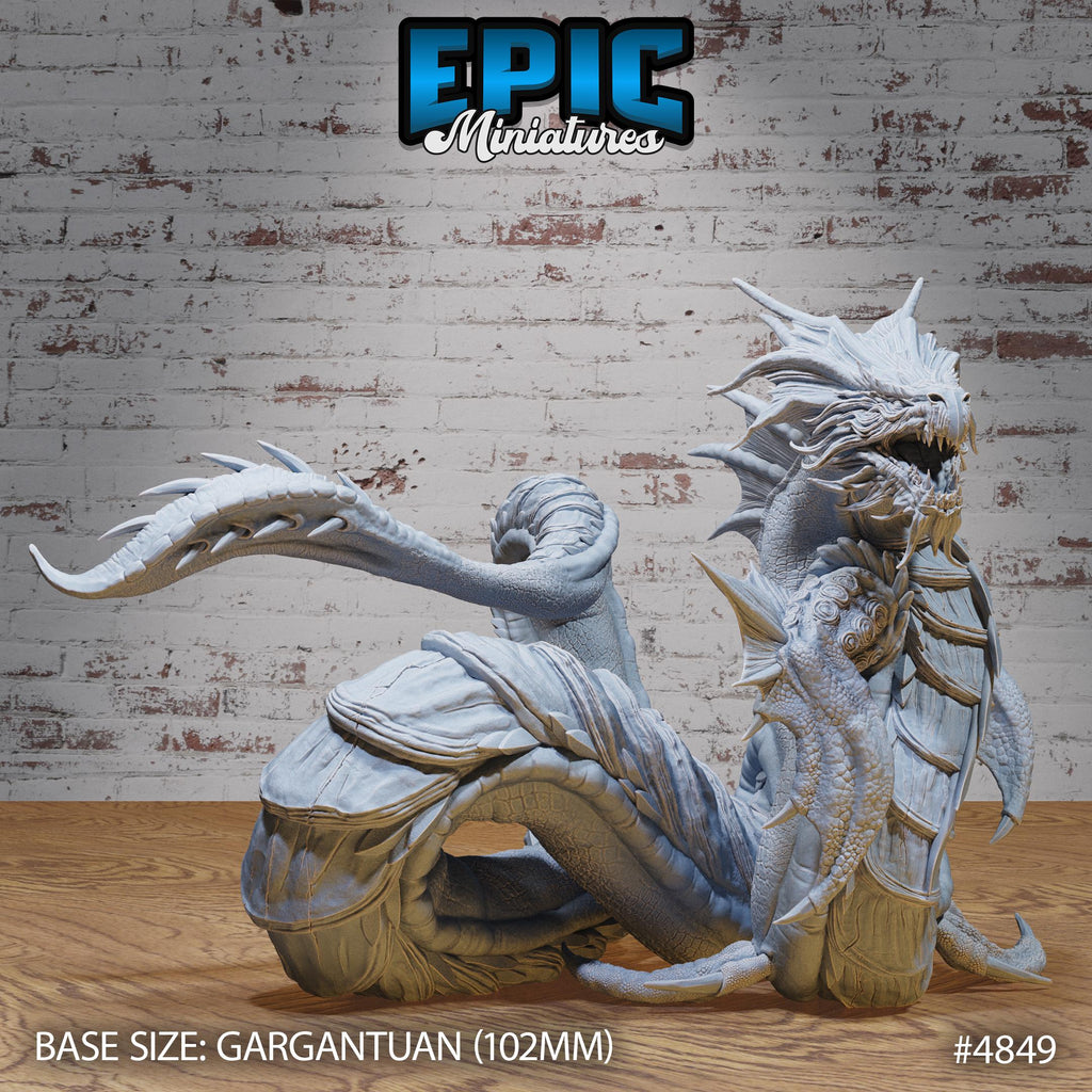Gargantuan Ancient Leviathan DND miniatures group photo Mysterious Ocean