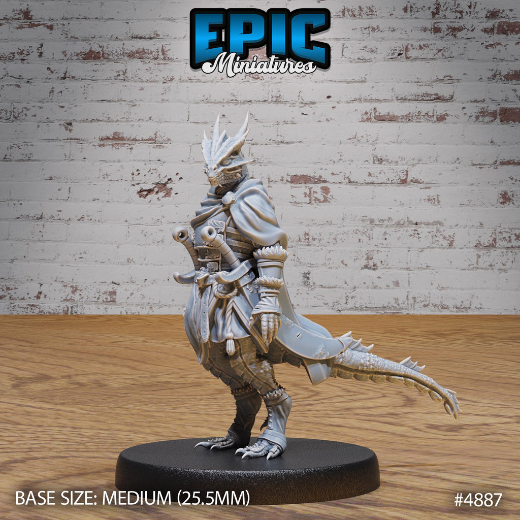 Half Dragon Adventurer Option #4887 front DND miniature Age of Dragons 16k resin