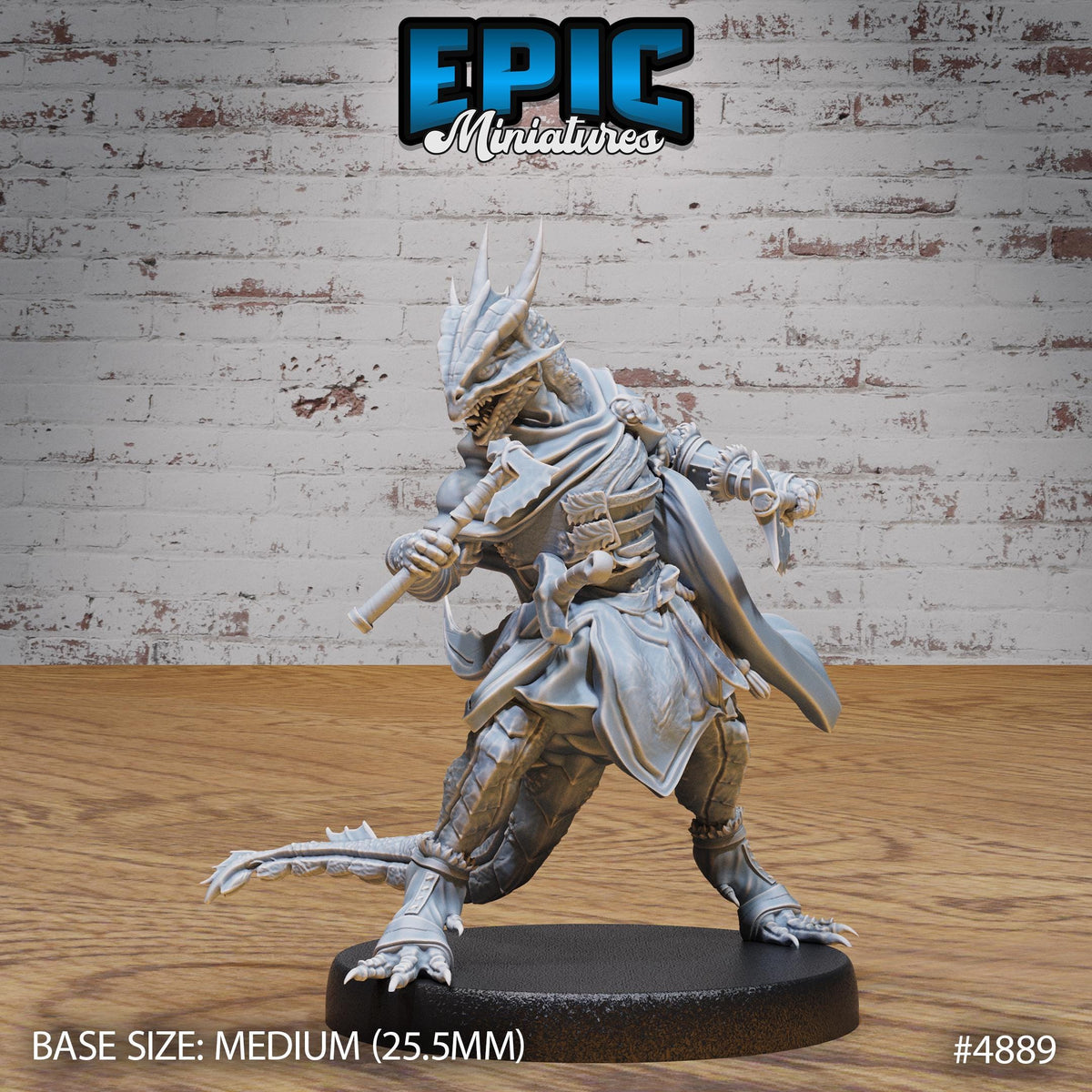 Half Dragon Adventurer Option #4889 front DND miniature Age of Dragons 16k resin