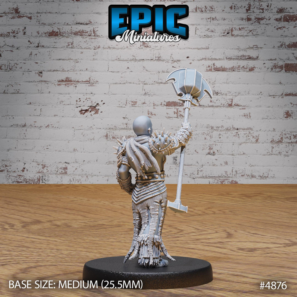 Bald Dwarf Female Option #4876 back DND miniature Age of Dragons 16k resin