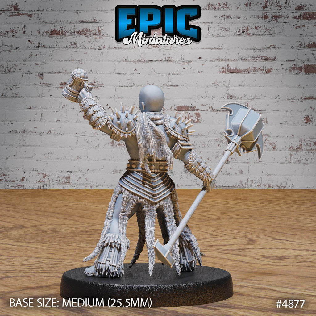 Bald Dwarf Female Option #4877 back DND miniature Age of Dragons 16k resin