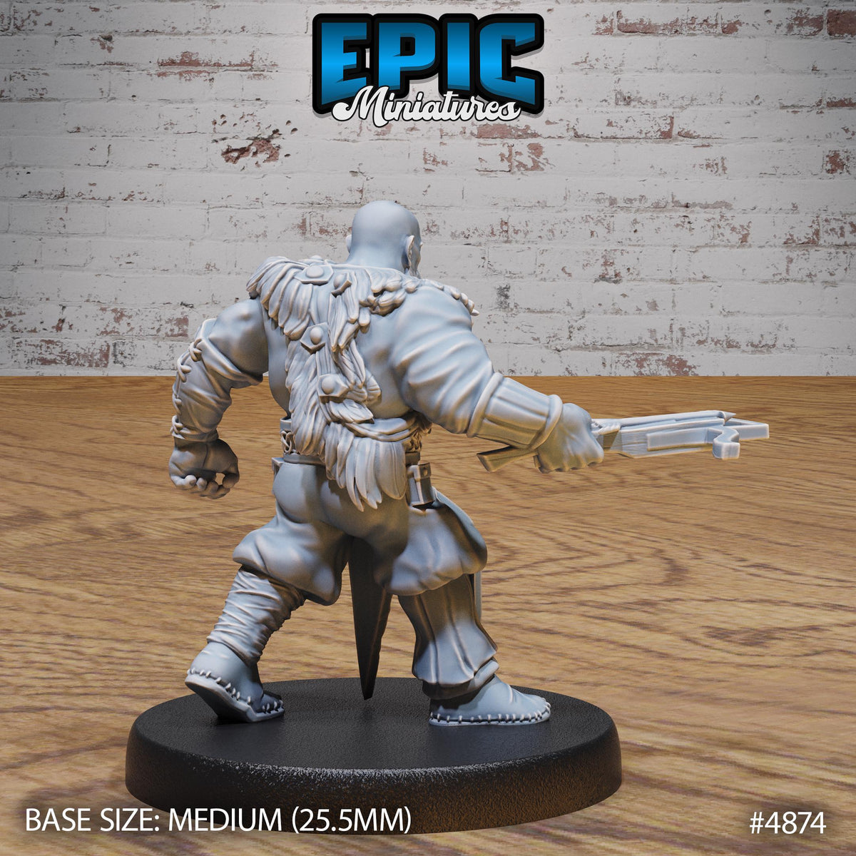 Dwarf Raider Option #4874 back DND miniature Age of Dragons 16k resin
