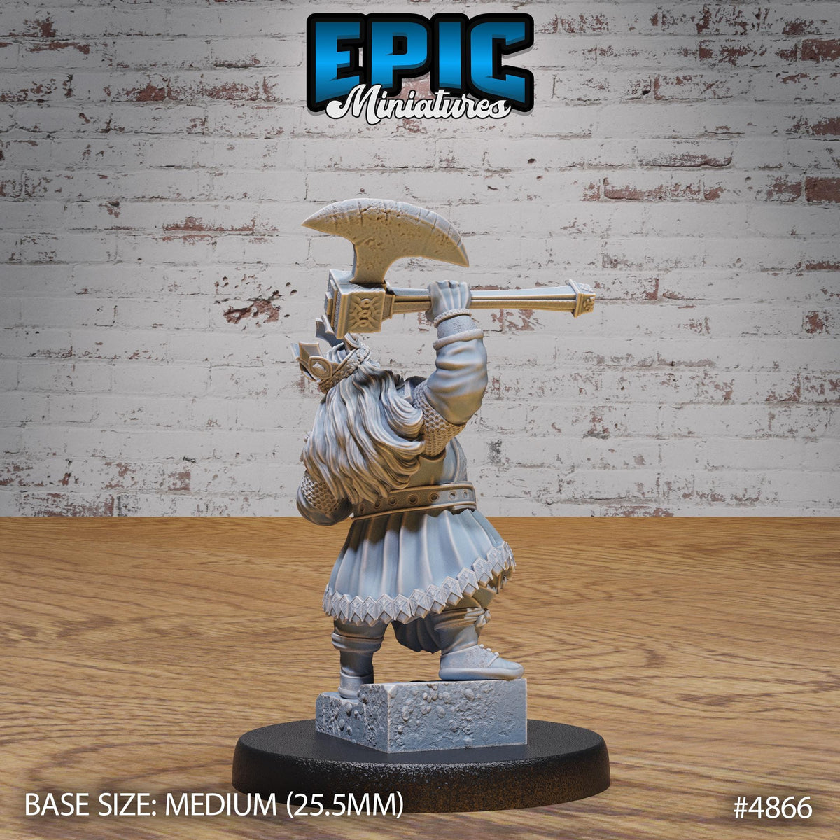 Dwarf King Option #4866 back DND miniature Age of Dragons 16k resin