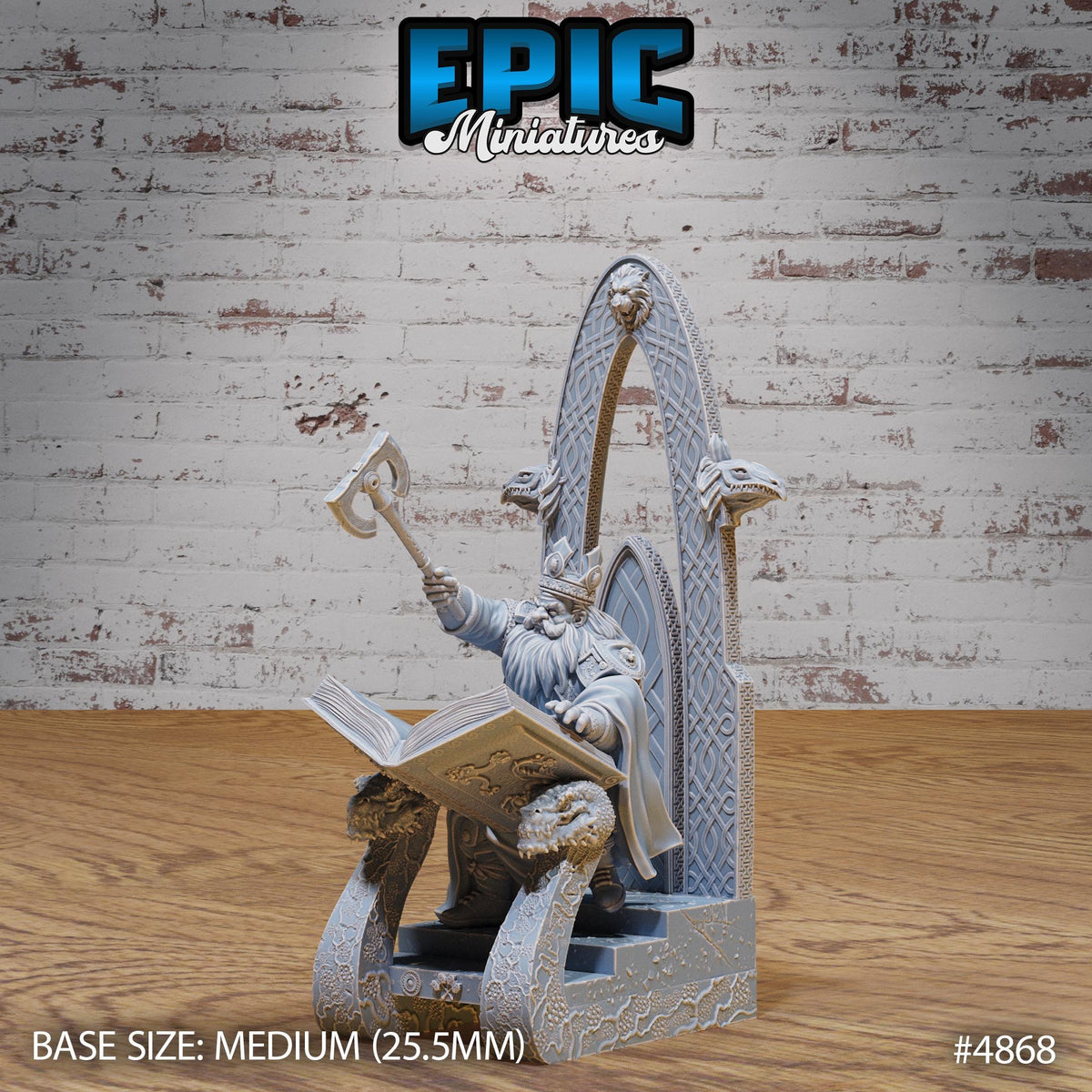 Dwarf King Option #4868 front DND miniature Age of Dragons 16k resin