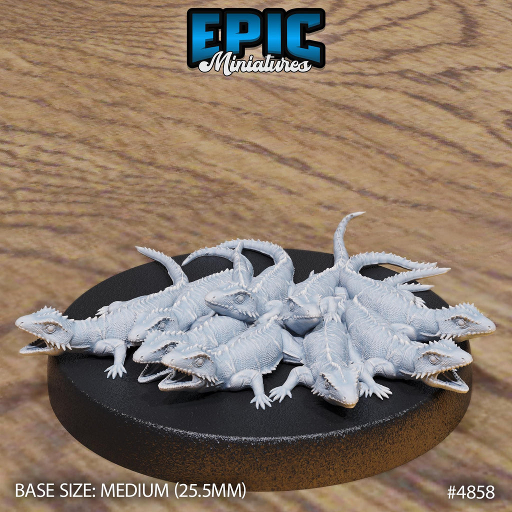 Lizard Swarm Option #4858 front DND miniature Age of Dragons 16k resin