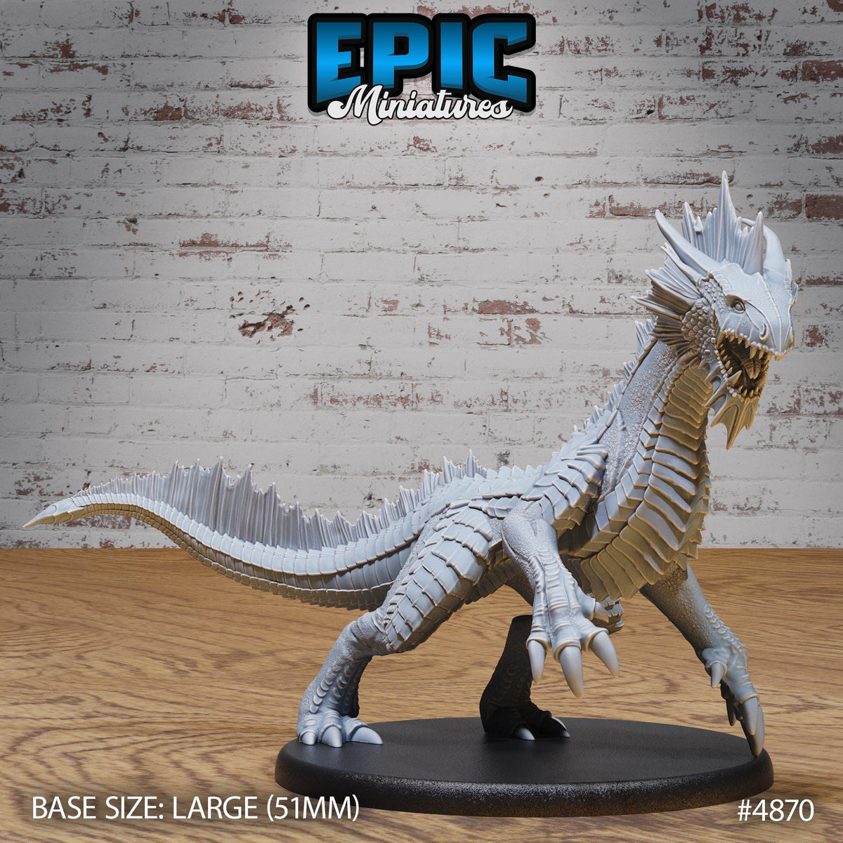 Silver Guard Drake Option #4870 front DND miniature Age of Dragons 16k resin