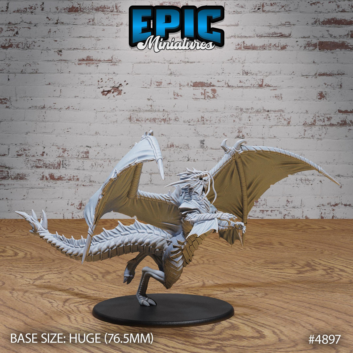 Huge Platinum Dragon Option #4897 front DND miniature Age of Dragons 16k resin